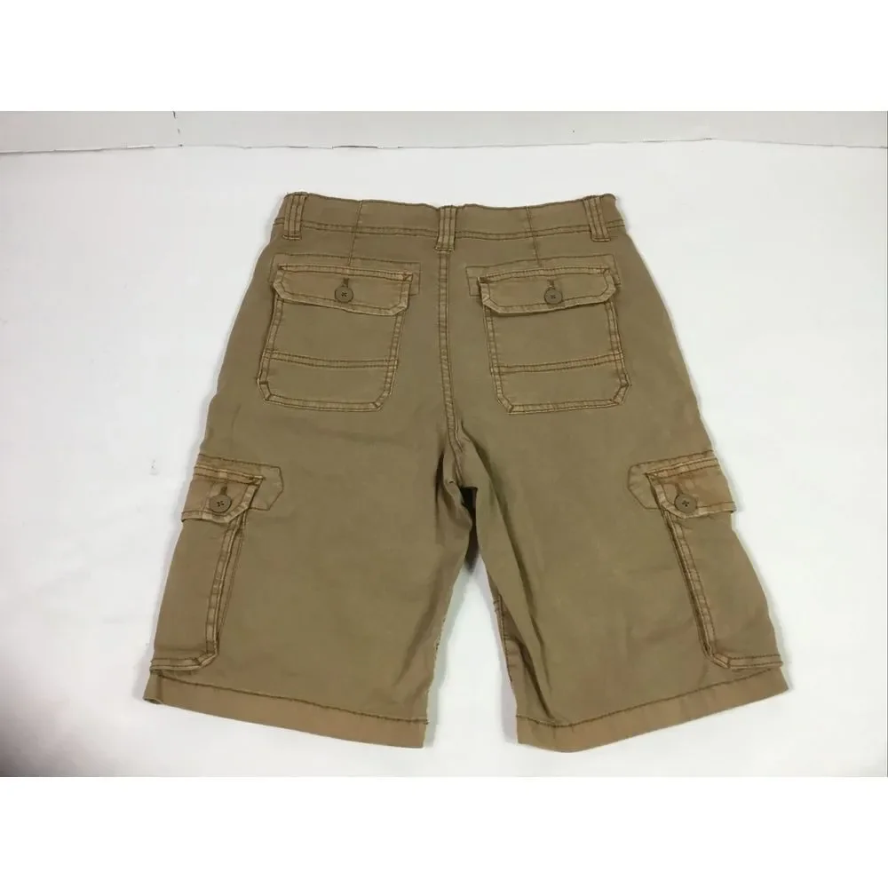 True Craft Junior Cargo Shorts Size 14 Khaki Tan Hiking Waist 26 Inseam 9‎
